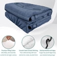 thumbnail image 4 of Twin XL Quilt Set 68''x98'', Nautical Compass Lightweight Summer Bedspread Coverlet Set with 2 Pillow Shams, Navy Blue Striped Coastal Compass Breathable All Season Quilt Bedding for Dorm/Guest Room, 4 of 9