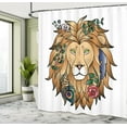 thumbnail image 5 of Ambesonne Animal Print Shower Curtain, Lion with Flower, 69"Wx84"L, Brown, 5 of 5