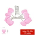 thumbnail image 2 of String Lights Heart Shaped 4.92 Feet 10 LED Indoor Outdoor for Bedroom Party Wedding Pink, 2 of 5