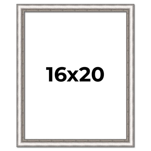 16x20 Frame Silver Real Wood Picture Frame Width 1.25 Inches | Interior Frame Depth 0.5 Inches |