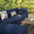 thumbnail image 2 of Modular Lounge Sectional Deep Sofa Set, Blue Navy, Fabric, Modern Contemporary, Outdoor Patio Balcony Cafe Bistro Garden Furniture Hotel Hospitality, 2 of 10