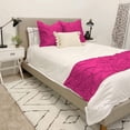 thumbnail image 1 of Bed Runner 100% Cotton 800 Thread Count 1 Piece Pinch Pleated Bed Runner, Decorative Bed Scarf, 1 Pinch Pleated Bed Runner (Twin Size, Hot Pink), 1 of 4