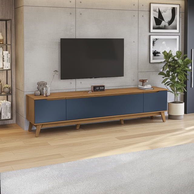 Rack TV 85" 218cm Canela/Azul 3 Puertas Kappesberg