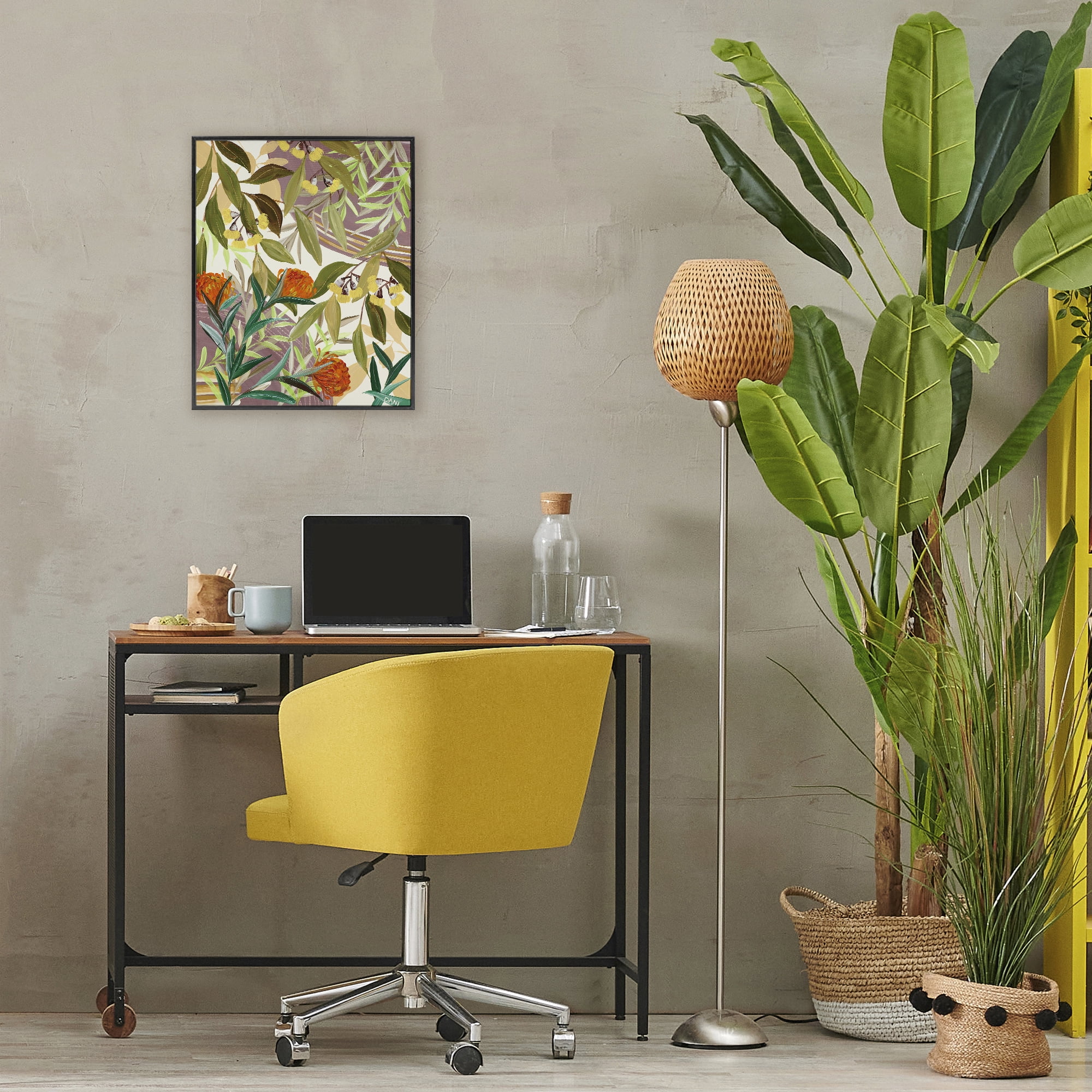 Stupell Industries Walk With Me Blooms Black Framed Giclee Art, design by Dani Heyward