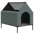 thumbnail image 1 of PawHut Dog House Outdoor Elevated Dog Bed with Removable Cover, Grey, 1 of 10