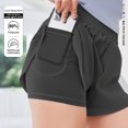 thumbnail image 6 of Women's 2 in 1 Running Shorts - Lightweight Athletic Workout Gym Yoga Shorts Liner with Phone Pockets, 6 of 8