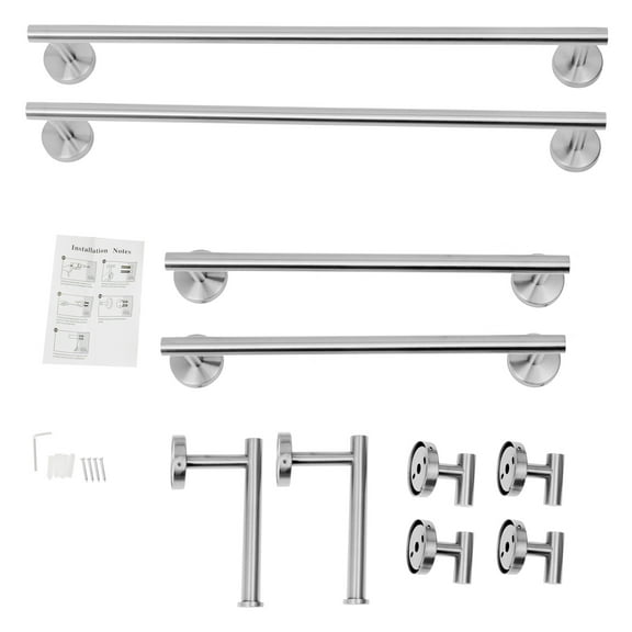 10Pcs Bathroom Accessories Set, Toilet Paper Holder, Towel Hook, Wall-Mounted Towel Bar Set, Bathroom Towel Bar Set