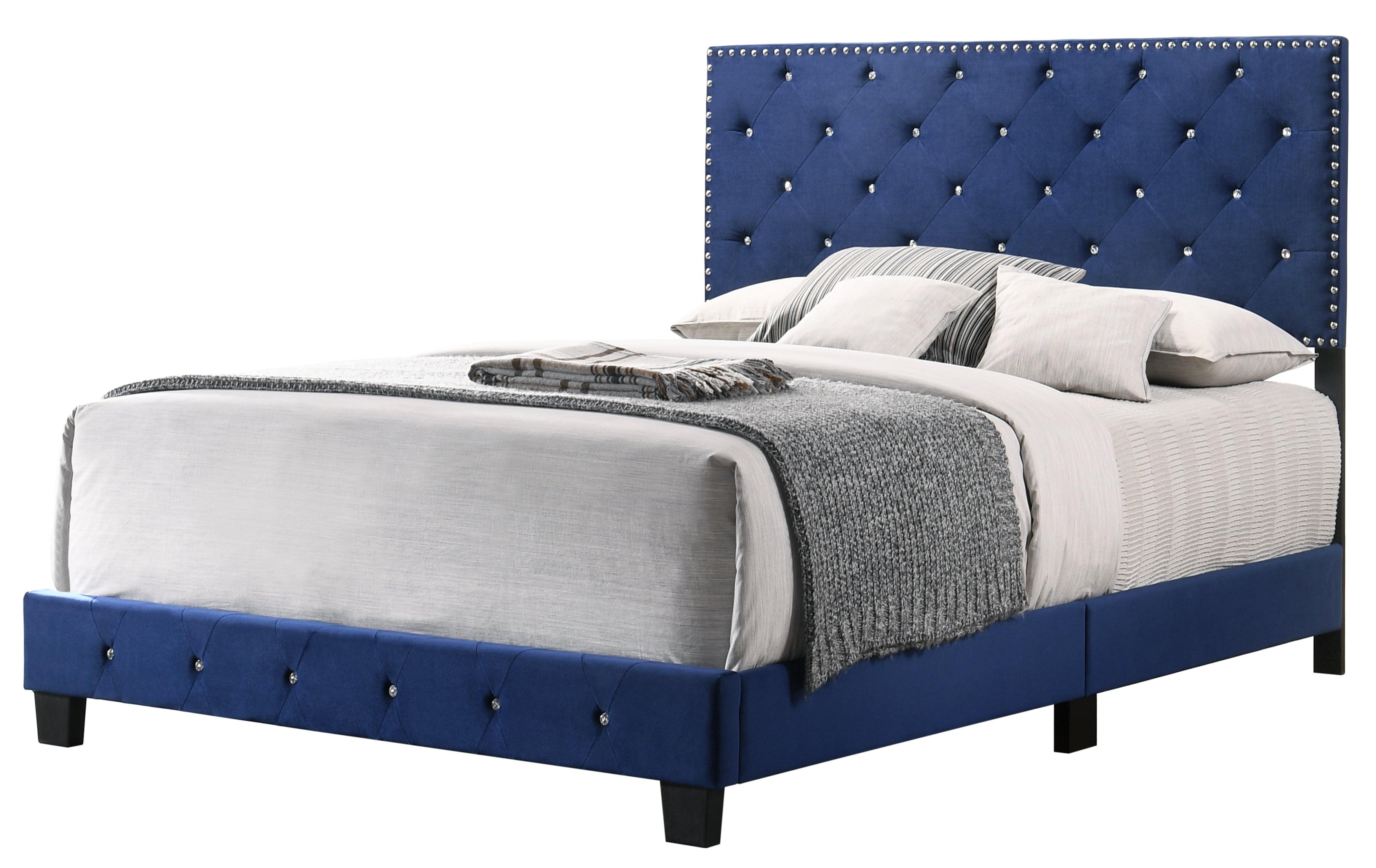 Glory Furniture Suffolk Full Bed in Navy Blue Color