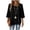 Black, variant on TaTaai Women's Solid Color 3/4 Sleeve Blouses Buttoned Round Neck Casual Fashionable Top Gift