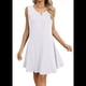 thumbnail image 2 of Vestido de Verano para Mujer, Color Liso, Cuello Redondo, Plisado, Sin Mangas, con Bolsillos, , Talla XXL, 2 of 9