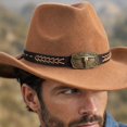 thumbnail image 6 of Clossjun Western Cowboy Hat for Men Women Classic Roll Up Fedora Caps with Buckle Belt Outdoor Activity Beanies Fashion Head Wear, 6 of 6