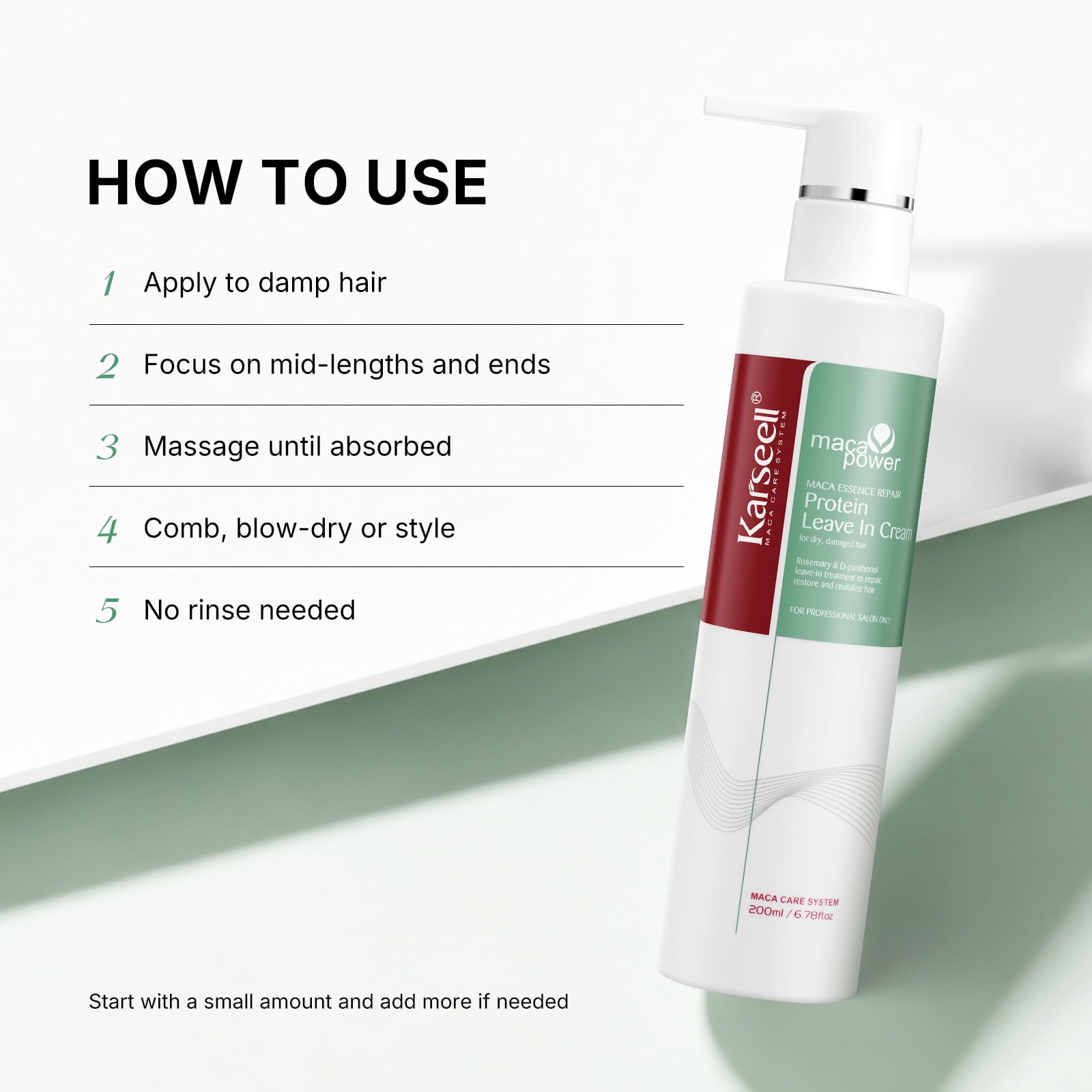 Karseell Repair Protein Cream Leave-in Conditioner Hair Treatment Herbal Extract Organic Protein Cream for Dry Damaged Hair 200ml/6.78oz