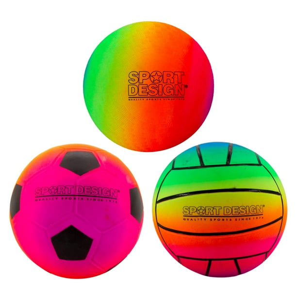 Colorful Sports and Playground Rubber Balls (3 Pack, 8 inches in
