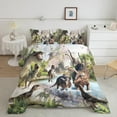 thumbnail image 4 of Dinosaur Comforter Set Twin Size Bedding Set Jurassic Dinosaur Print for Kids Boys Teens Soft Microfiber Bed Sets 3 Pieces, 4 of 5