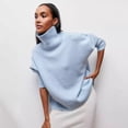 thumbnail image 2 of Women's Turtleneck Loose Sweater Loose Knitted Pullover Sweater Sweater Tops, 2 of 5
