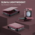 thumbnail image 4 of Decase for Samsung Galaxy Z Flip4 Wallet Case,Premium PU Leather with RFID Blocking Credit Card Slots Pocket,Minimalist Shockproof Protective Phone Cover,Design for Samsung Z Flip 4 4G,Winered, 4 of 8