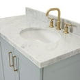 thumbnail image 4 of Ariel Taylor 43 In. Right Offset Oval Sink Vanity With Carrara White Marble Countertop In Grey, 4 of 11