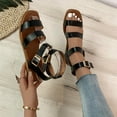 thumbnail image 4 of Utoimkio Platform Sandals for Women Plus Size Women's Open Toe Slippers Straight Line Buckle Flat Bottomed Hollow Out Sandals, 4 of 9