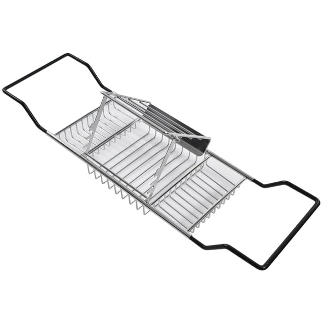 Bathroom Caddy Tray Rack, Silver Retractable 304 Stainless Steel Practical Beautiful Metal Bathtub Rack Adjustable For Bathrooms For Hotels