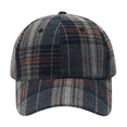 thumbnail image 3 of Garbnen Unisex Fall Winter Vintage Plaid Baseball Cap, Curved Brim Adjustable Back Strap Dad Hat, Soft Thick Fabric Daily Outdoor Hat For Women Men Navy, 3 of 6