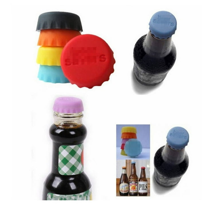 24 PCS Silicone Rubber Bottle Caps 12 Colors Reusable Beer Caps