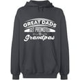 thumbnail image 2 of OXI Hoodie Sweatshirt - Dads Get Promoted To Grandpas, Basic Casual Hoodie for Men's and Women Fleece Hoodie Long Sleeve - Charcoal X-Large, 2 of 3