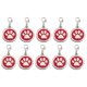 thumbnail image 1 of 10pcs Adorable Zinc Alloy Pet Tag Dog Footprints Chain Hanging Creative Pets Pendent for Pet Dog Puppy (Red 2.5x0.2cm), 1 of 3
