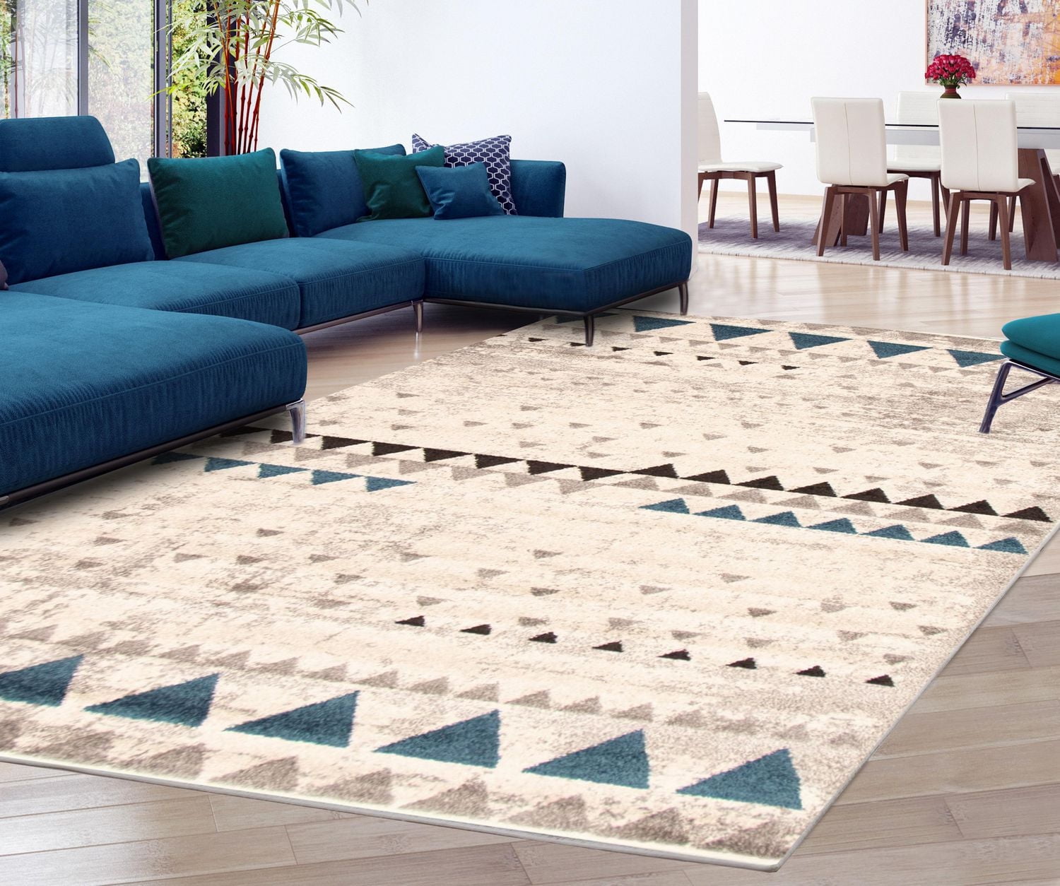 ECARPET Modern Geometric Indoor Area Rug Remi Collection