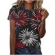 thumbnail image 1 of Tops de Ajuste Suelto para las Mujeres Sudadera Casual Impresa Manga Corta Cuello Redondo Superior, Poliéster, 1 of 7