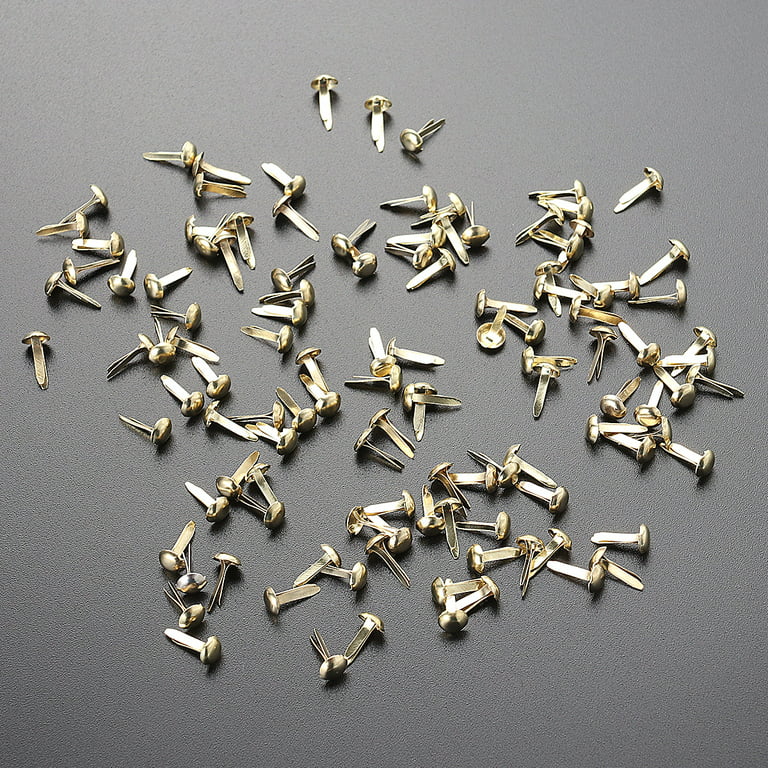 Paper Fasteners 100pcs for Crafts Small Metal Brass Brads DIY Button Bronze  Mini Round Head Pins Scrapbooking Journals School Project Supplies