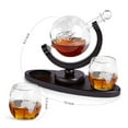 Whiskey Decanter Globe Set with Antique Ship, 2 Etched Glasses & Unique ...