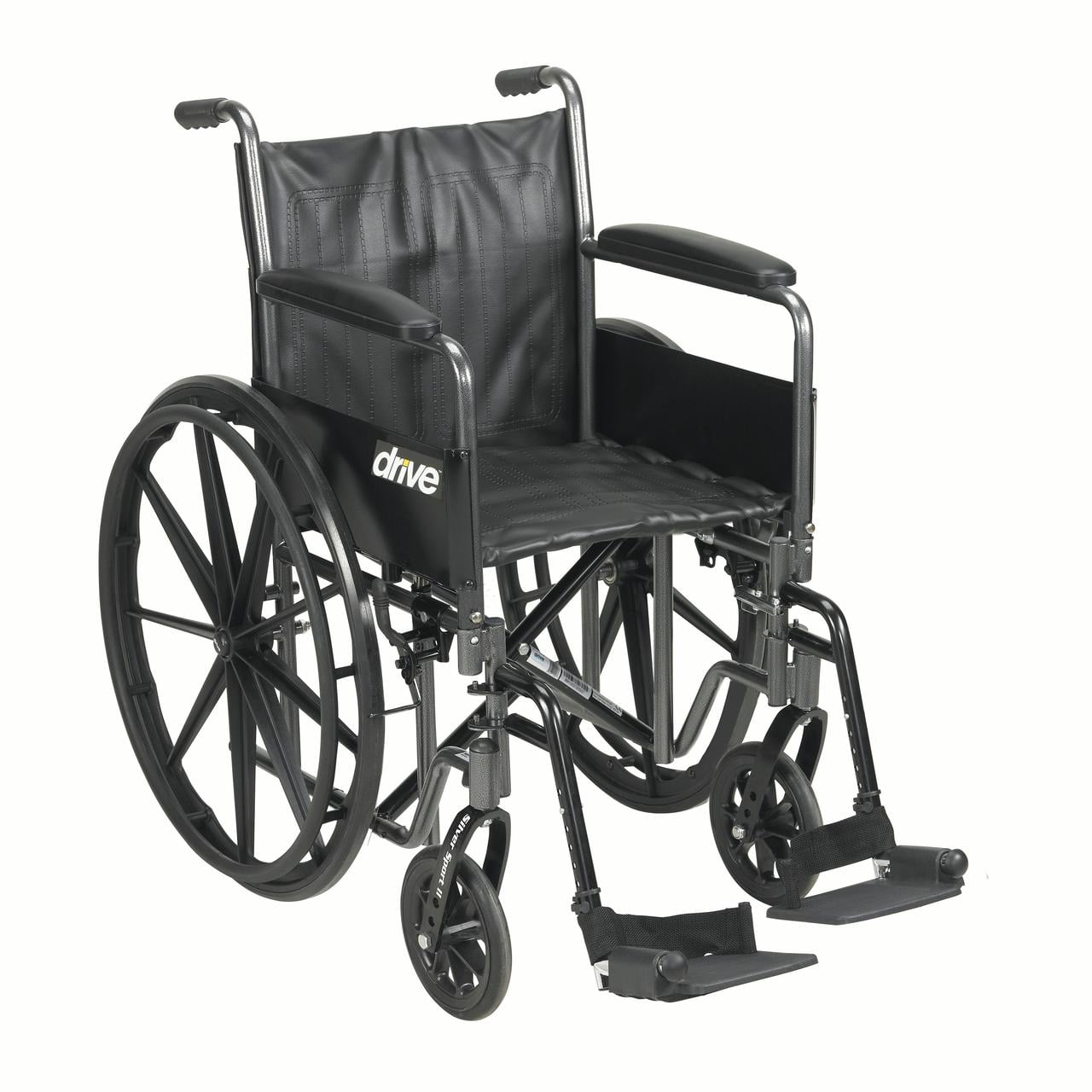 Drive Medical Silver Sport 2 Wheelchair, Detachable Full Arms, Swing