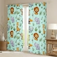 thumbnail image 2 of Manfei Kawaii Zoo Animal Blackout Curtains Set of 2 (52x84 Each) for Teen, Cute Lion Giraffe Window Curtains, Leaf Cactus Plant Curtains and Drapes, Living Room Curtains Decor, 2 of 6