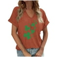 thumbnail image 3 of yievot St Patricks Day Women Shamrock Graphic Casual T-Shirt Short Sleeve Crewneck Tee Tops Plus Size, 3 of 4
