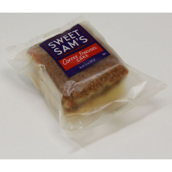 Sweet Sams Individually Wrapped Coffee Streusel Cake -- 12 per case.