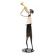 thumbnail image 4 of Figura de trompeta, escultura de músico de Metal hecha a mano, abstracta moderna, para sala de estar, estante de mesa, escritorio y oficina, 4 of 14