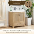 thumbnail image 5 of Bondi 30" Wood Vanity in Light Brown Artificial Drop-in Sink no Mirror, 5 of 11