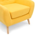 thumbnail image 5 of Best Choice Products Mid-Century Modern Linen Upholstered Button Tufted Accent Chair - Yellow, 5 of 6