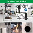 thumbnail image 3 of 5 Tier Wire Shelving Unit Storage Metal Shelf Standing Shelf Units NSF Heavy Duty Height Adjustable Garage Shelving 14" W x 30" L x 60" H with Wheels Large Commercial Shelving, Black, 3 of 8