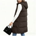 thumbnail image 6 of XUNKUSGA Long Puffer Vest Fashion Stand Collar Vest for Women Solid Color Sleeveless Women Jackets Lightweight Casual Warm Zip Up Womens Vest Outerwear S-3XL Brown, 6 of 6