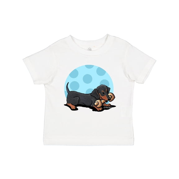Inktastic Wiener Dog (Dachshund) with Bone Boys or Girls Toddler T-Shirt