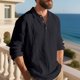 thumbnail image 4 of pstuiky Camisas casuales de manga larga para hombre, Cárdigan informal de negocios para hombre, color liso, holgado, con botones, mangas largas y cuello vuelto Tops de talla grande para hombre m, 4 of 9