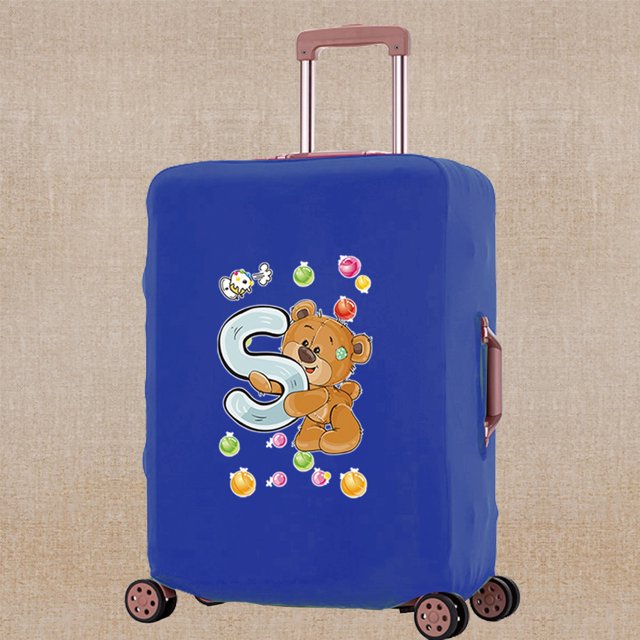 Luggage Cover Scratch Resistant Thicken Trolley Protective Case Apply To 18-32 Inch Suitcase Bear Print Travel Accessory Covers 8bearS S (18-21inch)