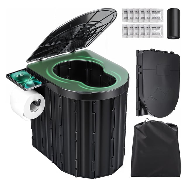 Inodoro portátil plegable Sckee para camping con tapa