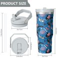 thumbnail image 4 of Modern 30oz Handheld Travel Tumbler with Handle – Double Wall Stainless Steel Insulated Cup, Flip Straw Lid, Leak-Proof & BPA-Free for Hot and Cold Drinks – Durable Coffee & Juice Mug White, 4 of 7