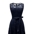 thumbnail image 5 of Dressystar Women Floral Lace Cocktail Party Dress Sheer Neckline Knee Length Bridesmaid Dress, 5 of 7