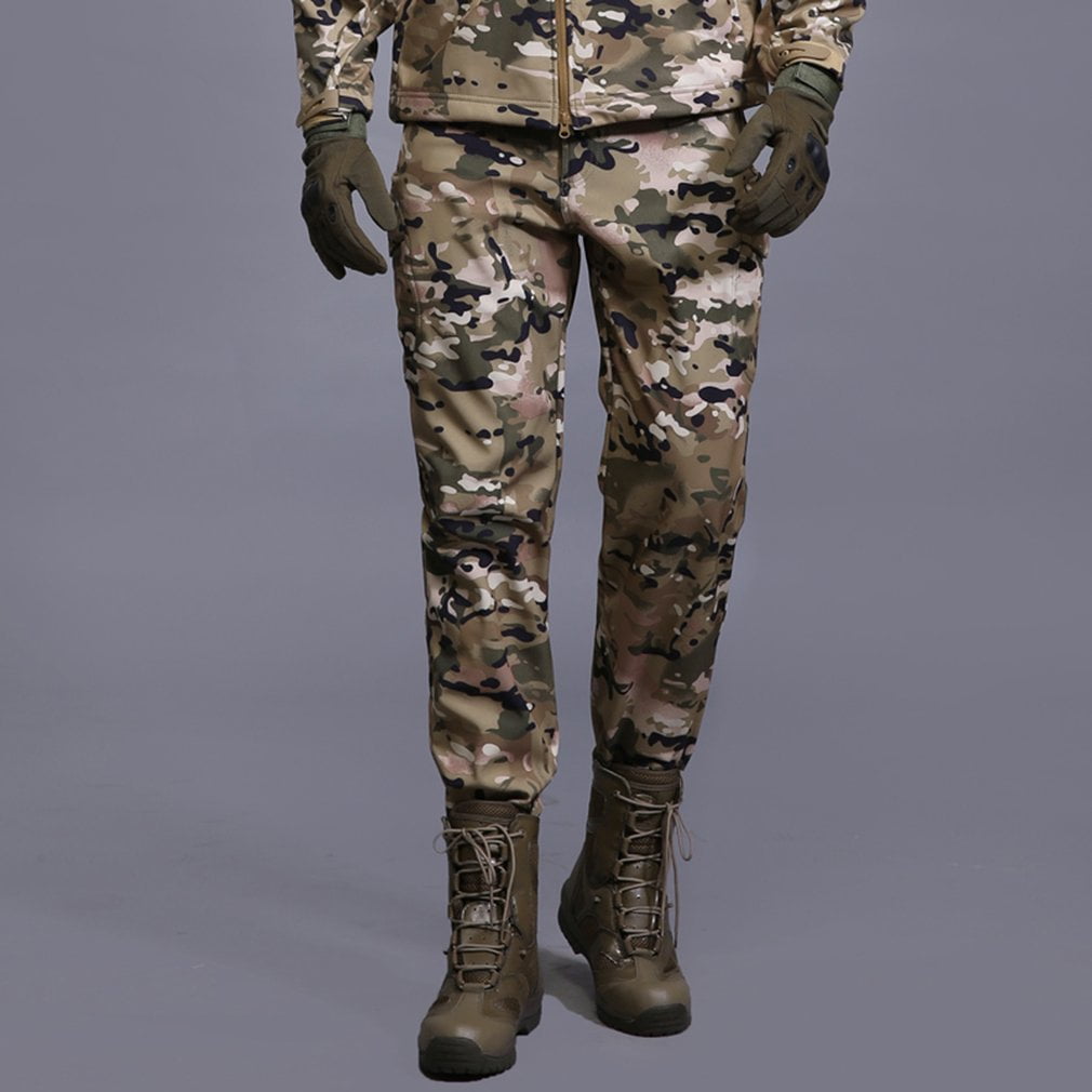 Tactical Waterproof Soft Shell Pants Men Windproof Military Trouser Shark Skin by