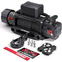 Openroad 10000 Lb Electric Recovery Towing Winch, 12V, Synthetic Rope, Fits Jeep, SUV, Truck, with 2 Wireless Controllers