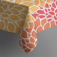 thumbnail image 4 of Orange Floral and Petal Pattern Rectangle Tablecloth 60"x102",Waterproof Polyester Rectangle Table Cloth, Wipeable Spillproof Polyester Tablecloth for Dining, Camping, Indoor and Outdoor, 4 of 6