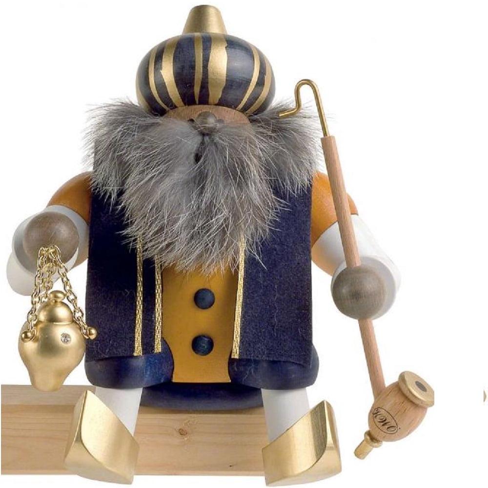 KWO Three Kings Sitting Melchior German Wood Christmas Incense Smoker